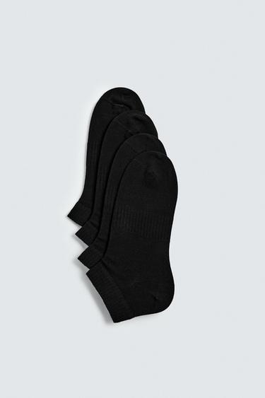 4-PACK OF BASIC ANKLE SOCKS - Black by Zara