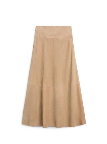 Falda fajín piel ante - Arena de Zara