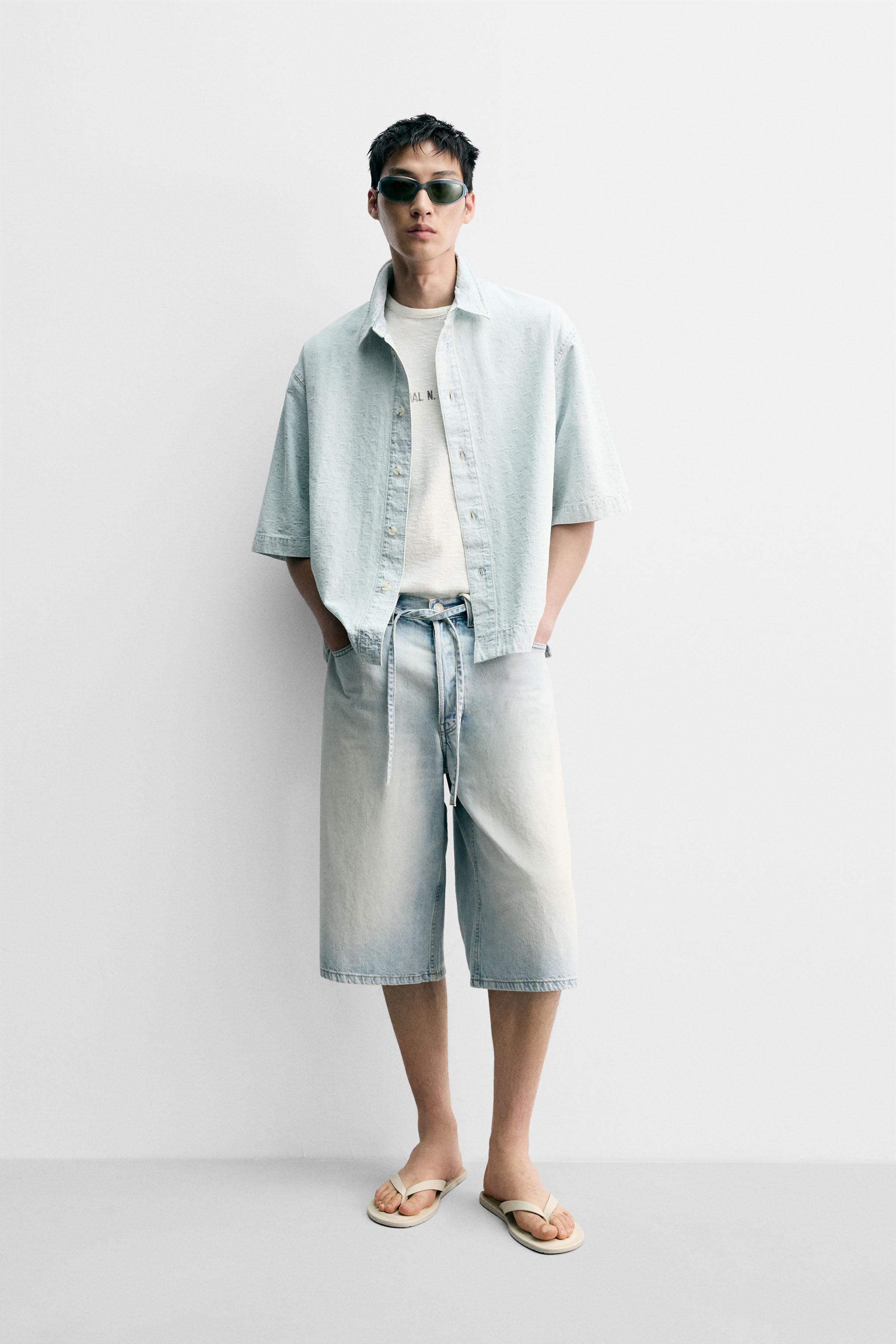 【ZARA】しわ加工ジャカードシャツ ホワイト | 1169/587/250 org.jpg