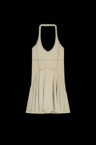 KURZES GODET-KLEID - Helles Khaki von Zara - Bild 0