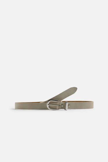 LEATHER BELT - Ecru by Zara