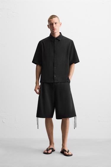 Zara 動物提花襯衫 - 黑色 - 圖片 0