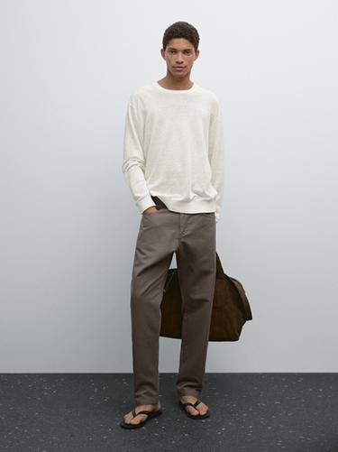 Faux jean léger relaxed fit - Marron de Zara - Image 0