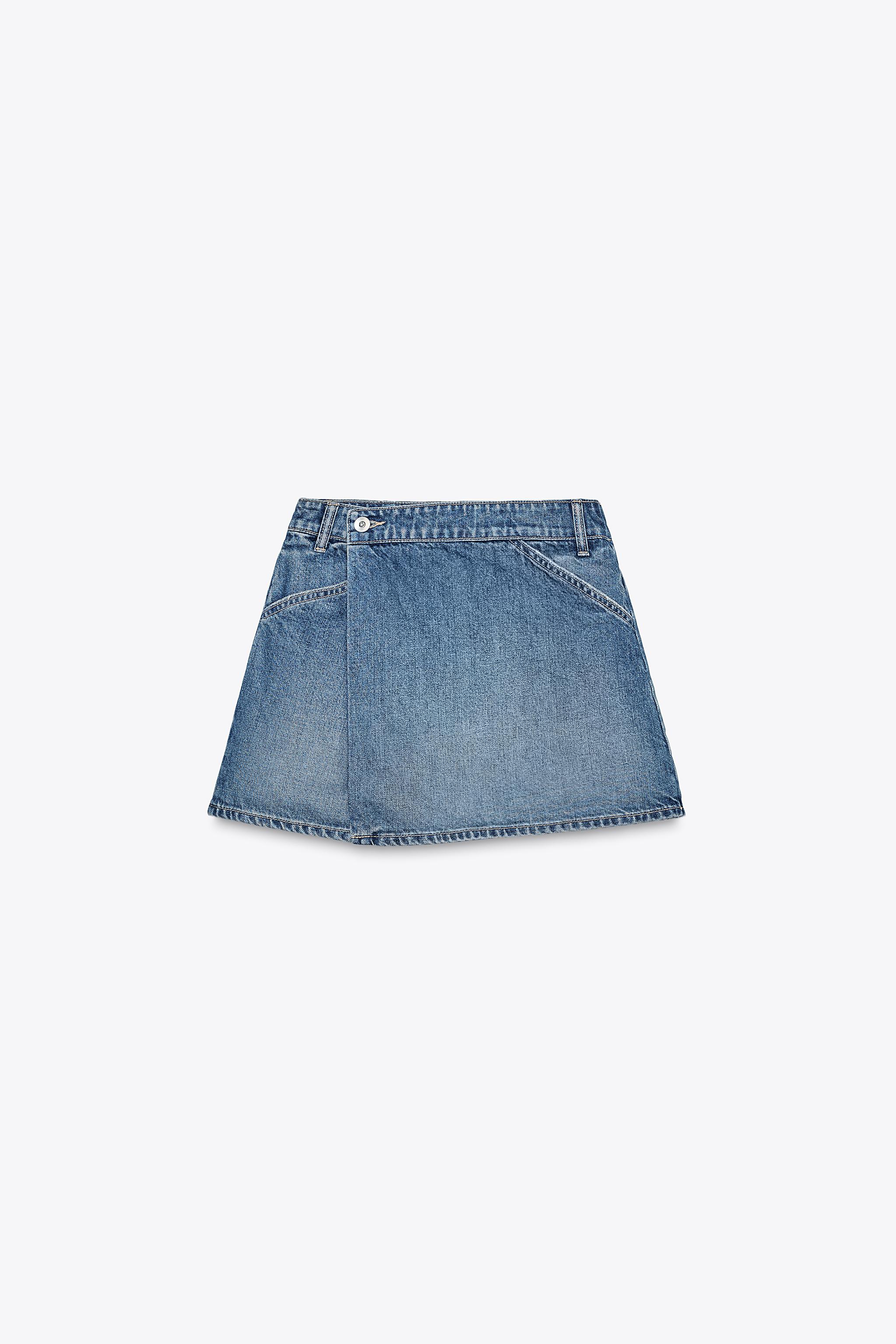 TRF DENIM SKORT - Blue | ZARA Canada