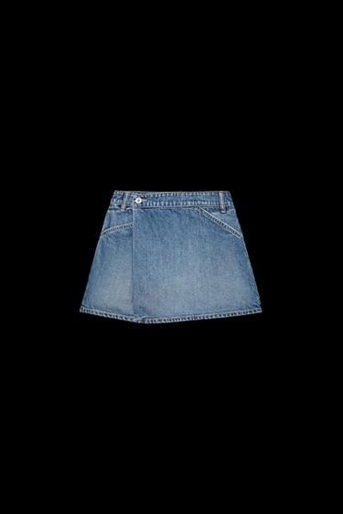 Zara TRF DENIM SKORT - Blue