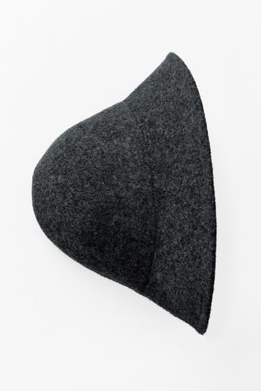 Zara PLAIN WOOL BLEND HAT - Gray