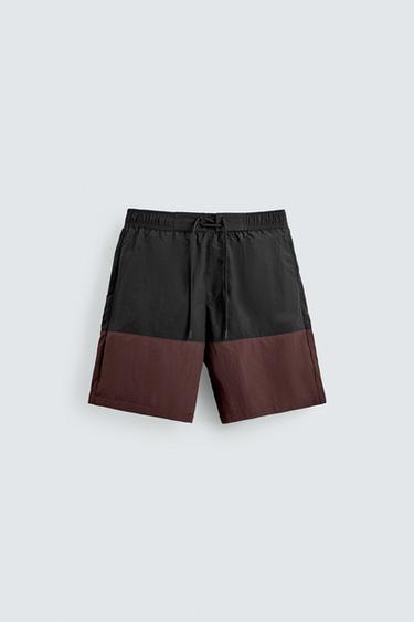 COLOUR BLOCK LONG SWIMMING TRUNKS - various by Zara