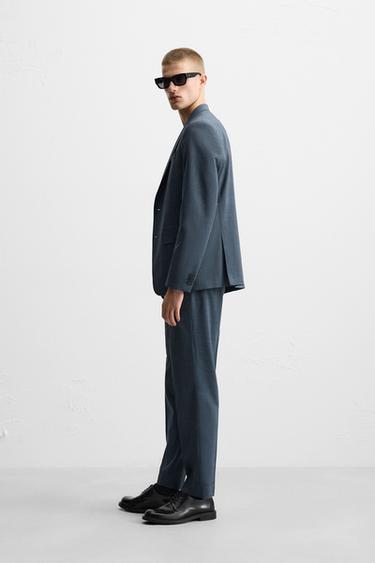 PANTALON DE COSTUME À CARREAUX - Bleu de Zara - Image 3