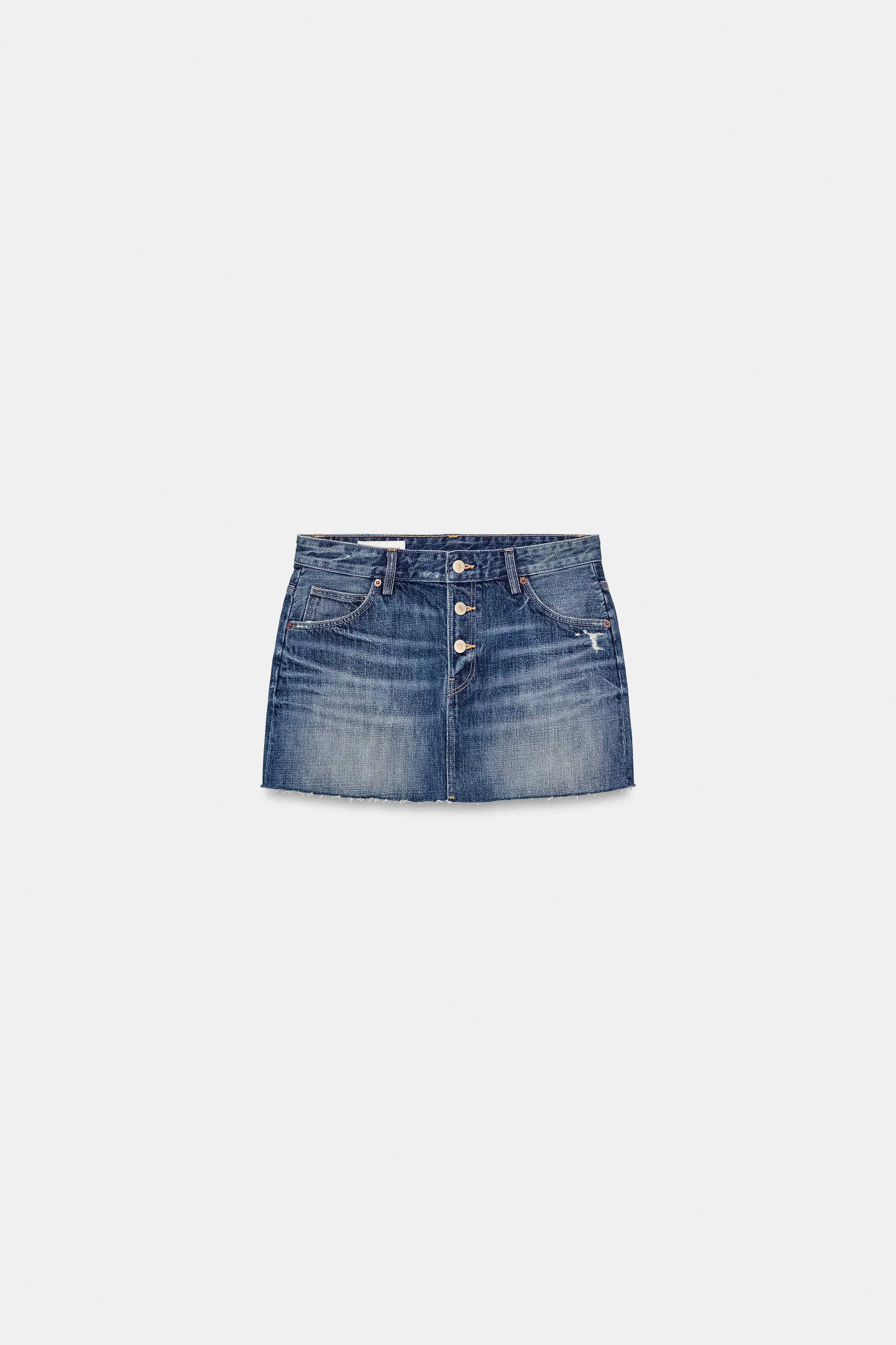 Женские юбки Zara TRF DENIM MINI SKIRT — фото 4