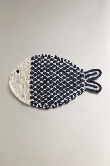SET DE TABLE MATELASSÉ POISSON - Bleu de Zara - Image 0