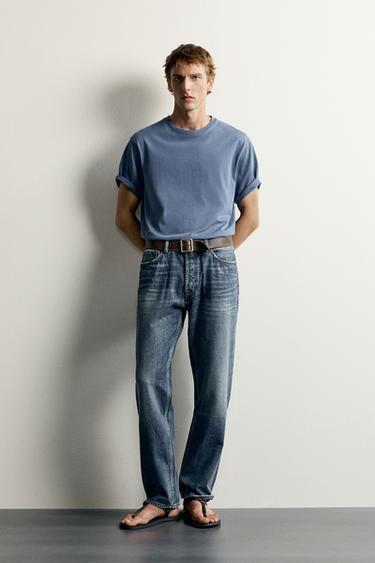 Zara STRAIGHT FIT JEANS - Blue