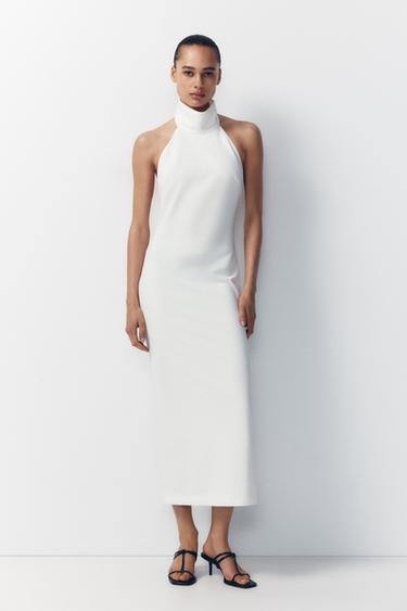 FITTED HALTER DRESS - White by Zara - Image 0