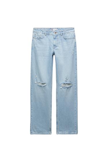 Z1975 MID-RISE STRAIGHT-FIT RIPPED JEANS