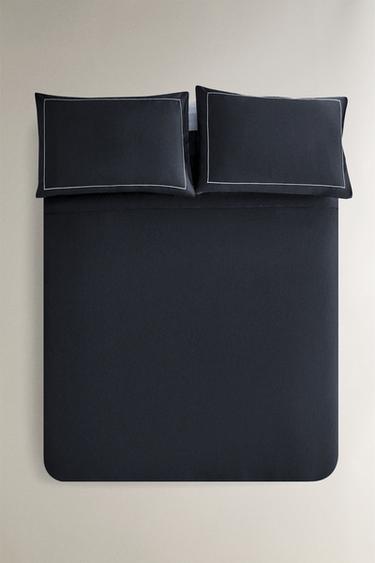 DYNEBETRÆK I SATIN MED TITTEBÅND (500 TRÅDE) - MIDNIGHT BLUE fra Zara - Billede 0