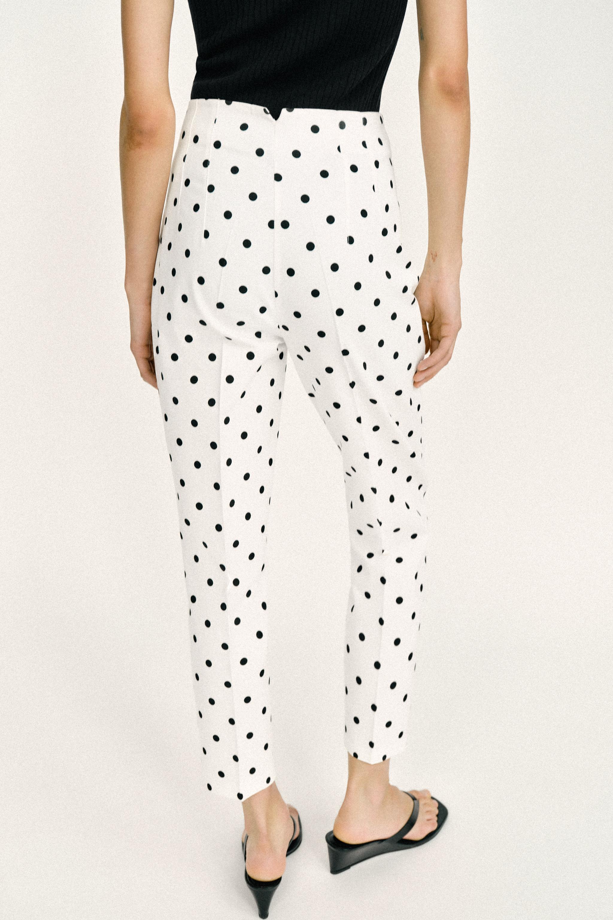 Женские брюки Zara HIGH-WAISTED POLKA DOT PANTS — фото 5