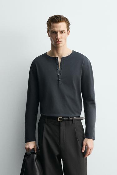 CAMISETA CUELLO PANADERO LIMITED EDITION - Gris oscuro de Zara
