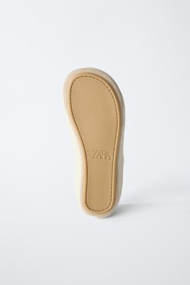 LEATHER BALLERINAS - Ecru White by Zara - Image 5