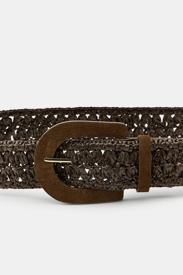 BASTGÜRTEL MIT LEDERSCHNALLE - Braun von Zara