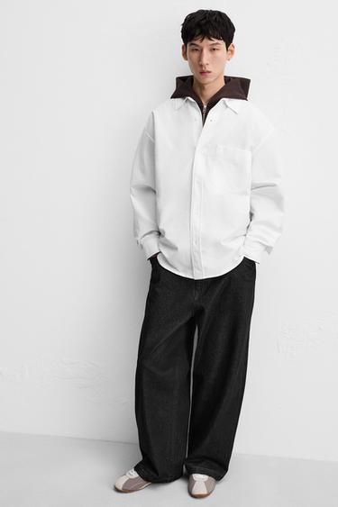 CHEMISE OVERSIZE OXFORD - Blanc de Zara - Image 4