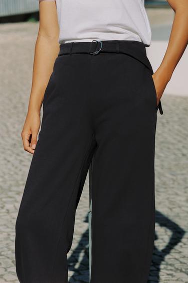 PLUSH TROUSERS WITH BELT - Charcoal by Zara