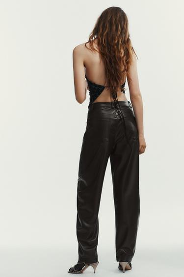 PANTALON BALLOON AVEC POCHES - Chocolat de Zara - Image 5