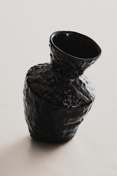 SCHUINE VAAS - Zwart van Zara