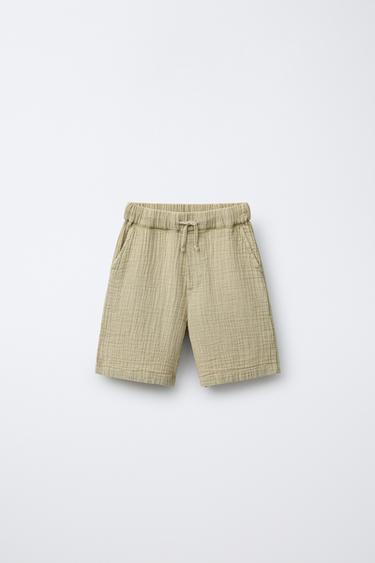 TEXTURED BERMUDA SHORTS - Light green by Zara - Image 0