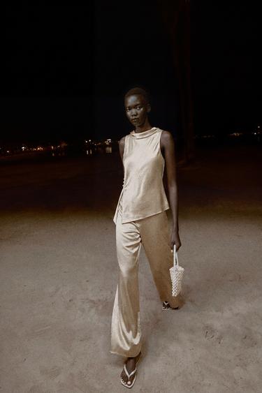 PANTALÓN SATINADO BRILLOS - Cava de Zara