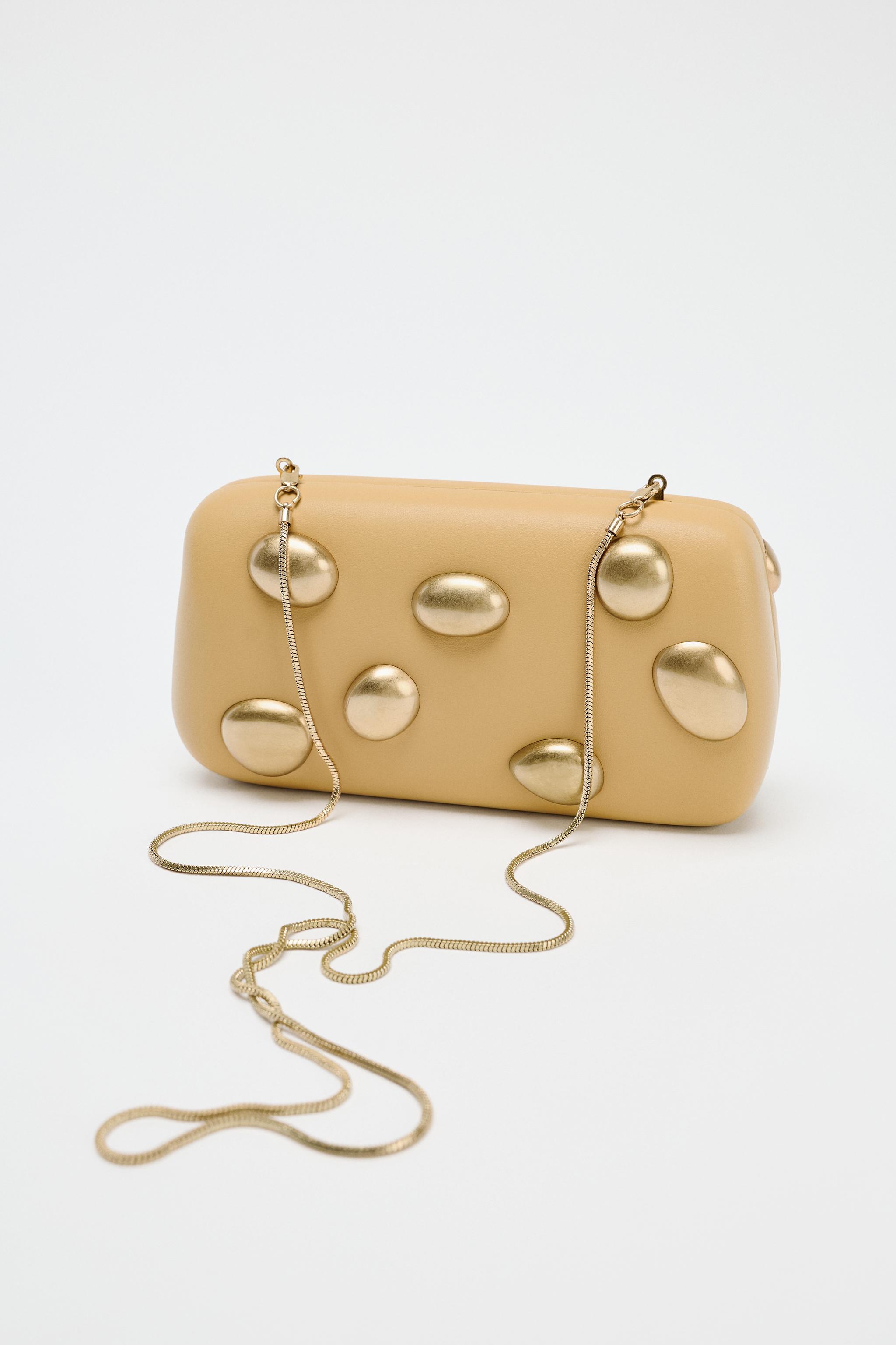 ☆ドイツ発*ZARA*新作*メタルアップリケクラッチバッグ/MS☆ メタルアップリケクラッチ - マスタード | ZARA Japan / 日本