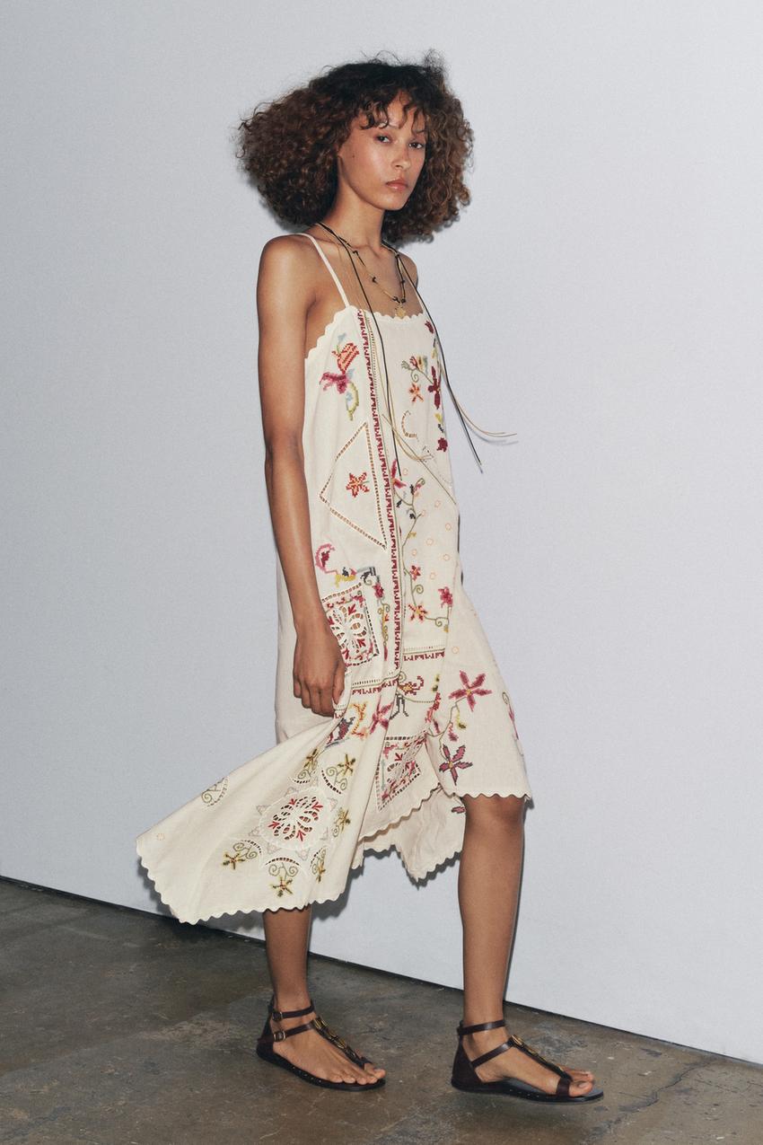 ZW COLLECTION ASYMMETRIC FLORAL EMBROIDERED DRESS - Multicoloured | ZARA South Africa ZW COLLECTION ASYMMETRIC FLORAL EMBROIDERED DRESS - Multicoloured | ZARA South Africa