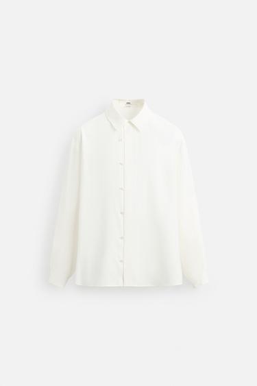 LIMITED EDITION FLOWING SHIRT - Oyster-white by Zara - Image 2
