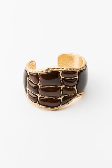 CONTRAST APPLIQUÉ METAL CUFF BRACELET - Golden by Zara