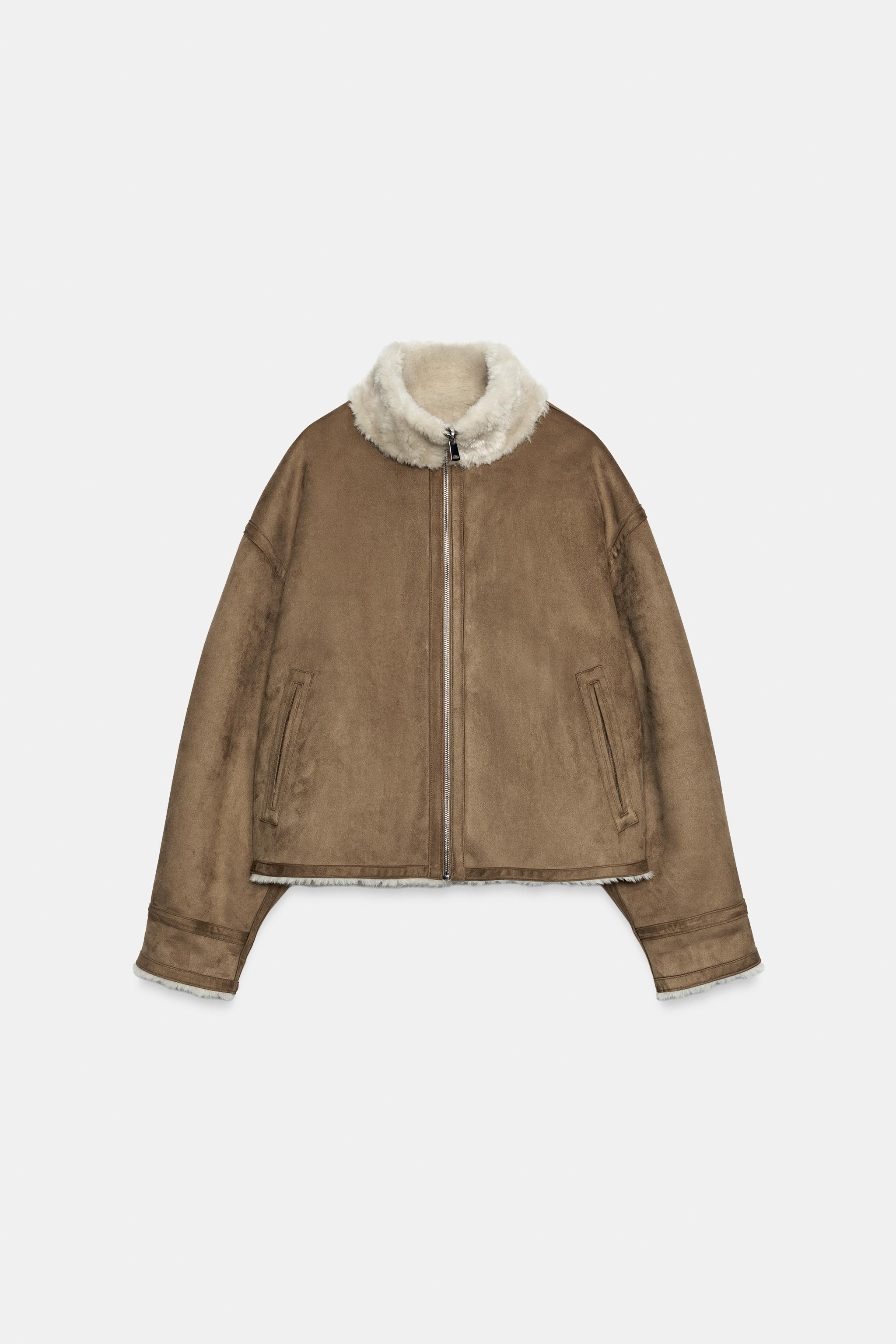 BLOUSON DOUBLE FACE À COL MONTANT