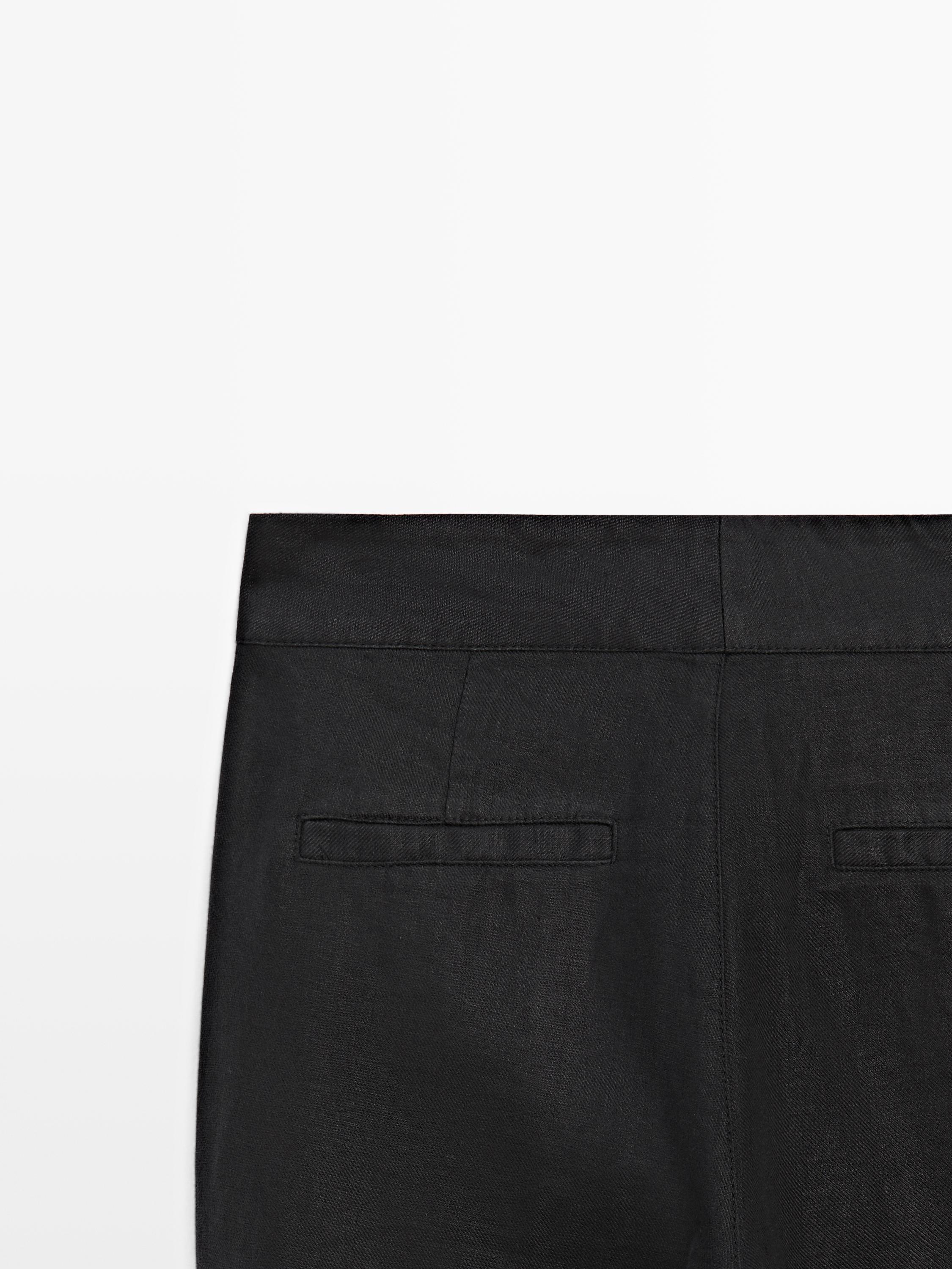 100% linen kick flare fit trousers