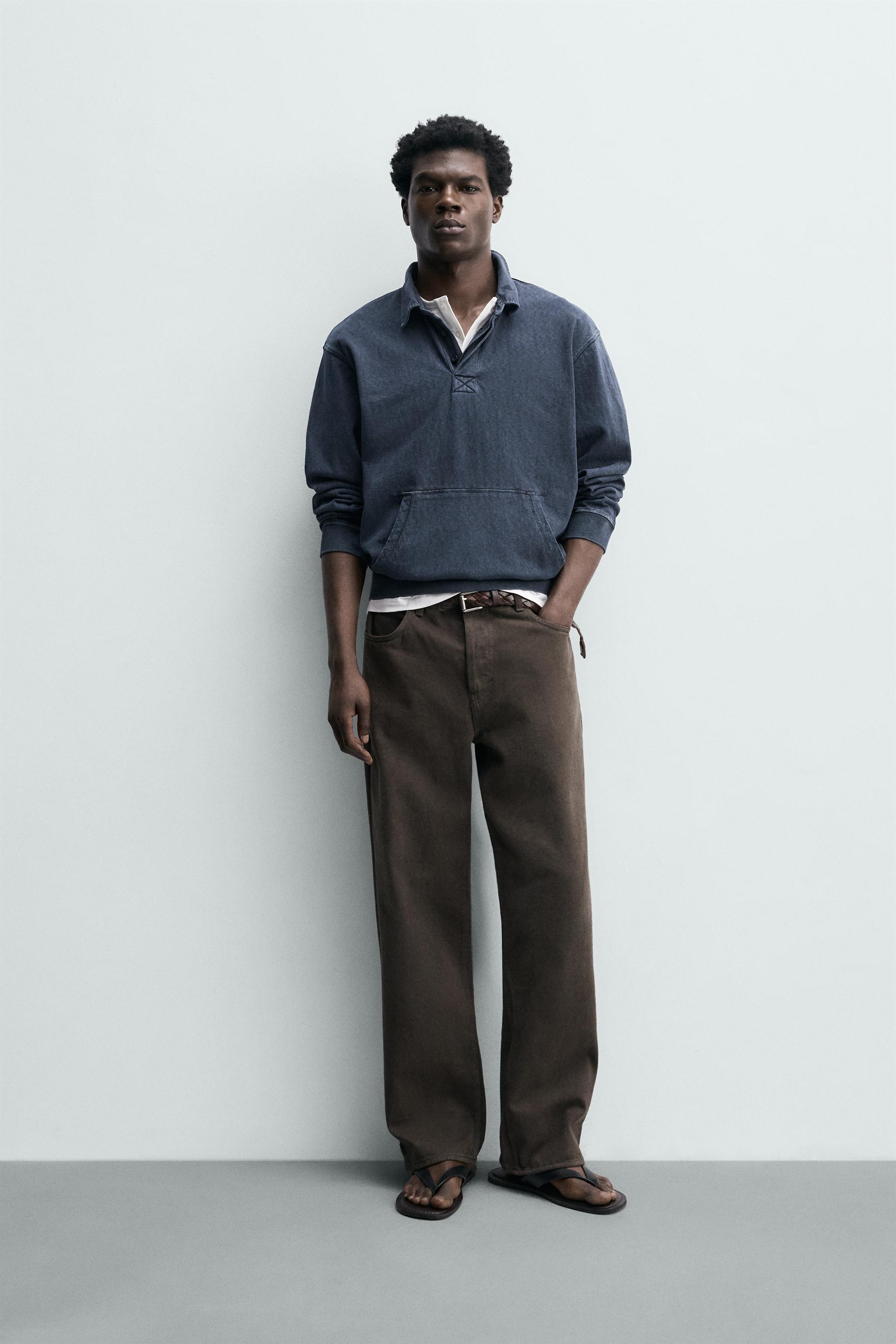 REGULAR FIT WASHED EFFECT POLO SHIRT - Blue | ZARA United States