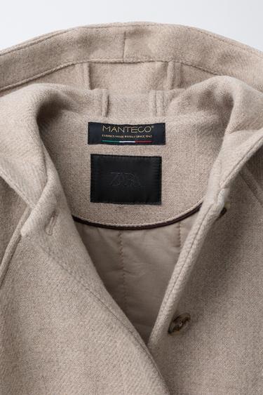 MANTECO® WOOL BLEND HOODED DUFFLE COAT - Beige by Zara - Image 6