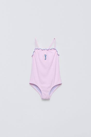 6-14 AÑOS/ BAÑADOR CABALLITO DE MAR - Rosa / Malva de Zara
