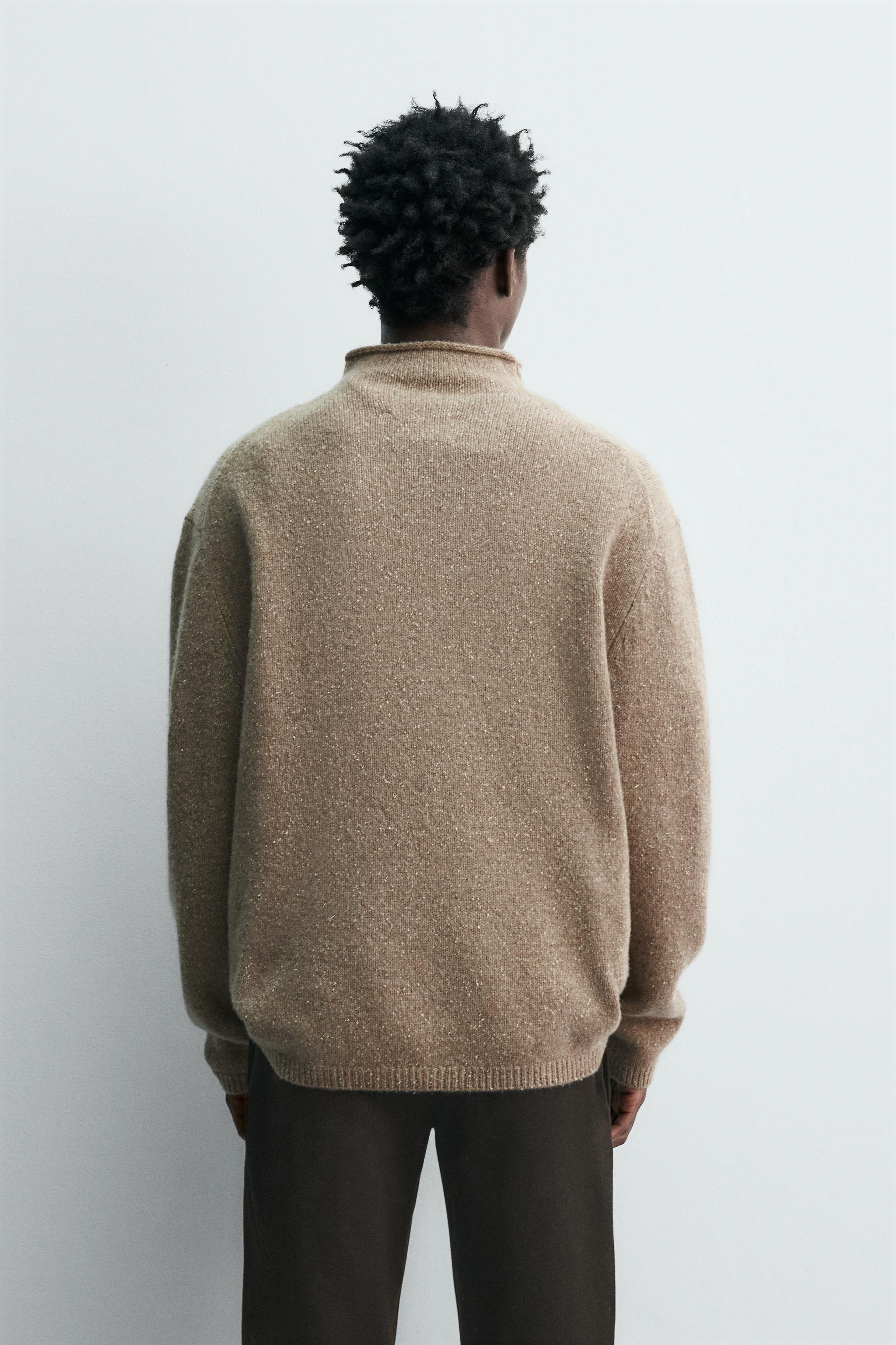 ウール-シルク混ボタン付きセーター - ベージュ | ZARA Japan / 日本