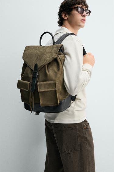 MOCHILA MULTIBOLSILLOS - Verde Caqui de Zara - Imagen 0