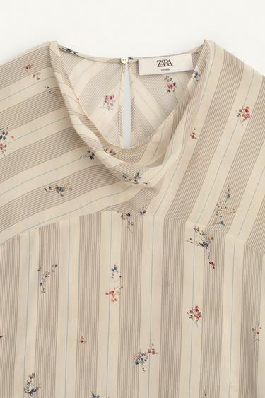 LIMITED EDITION STRIPED FLORAL BLOUSE - Printed by Zara - Image 5