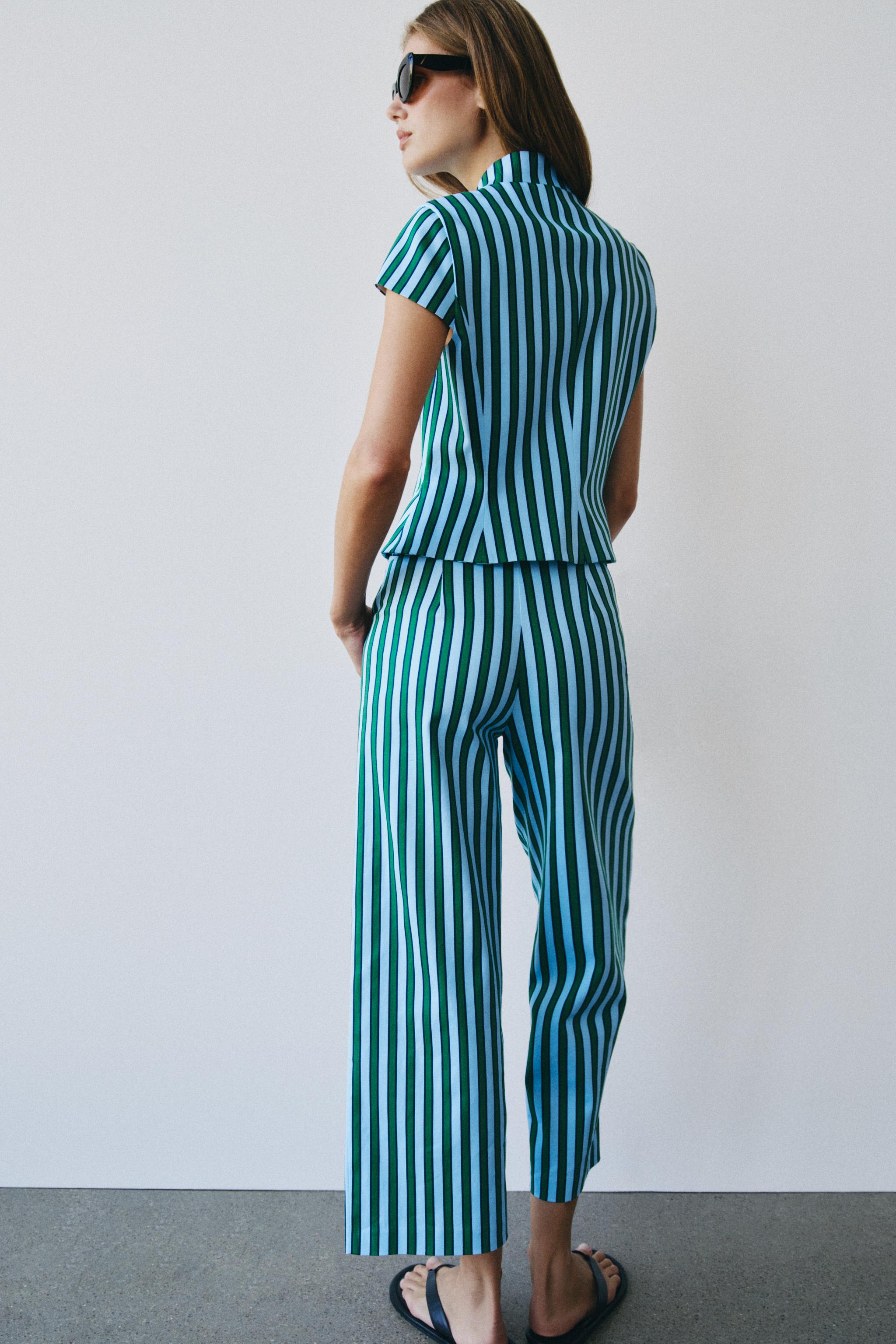 STRIPED CULOTTE PANTS