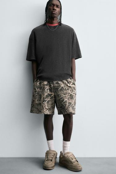 ABSTRACT PRINT BERMUDA SHORTS - Light khaki by Zara - Image 5