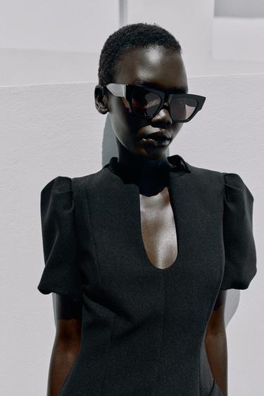 SHORT PUFF SLEEVE DRESS - Black by Zara