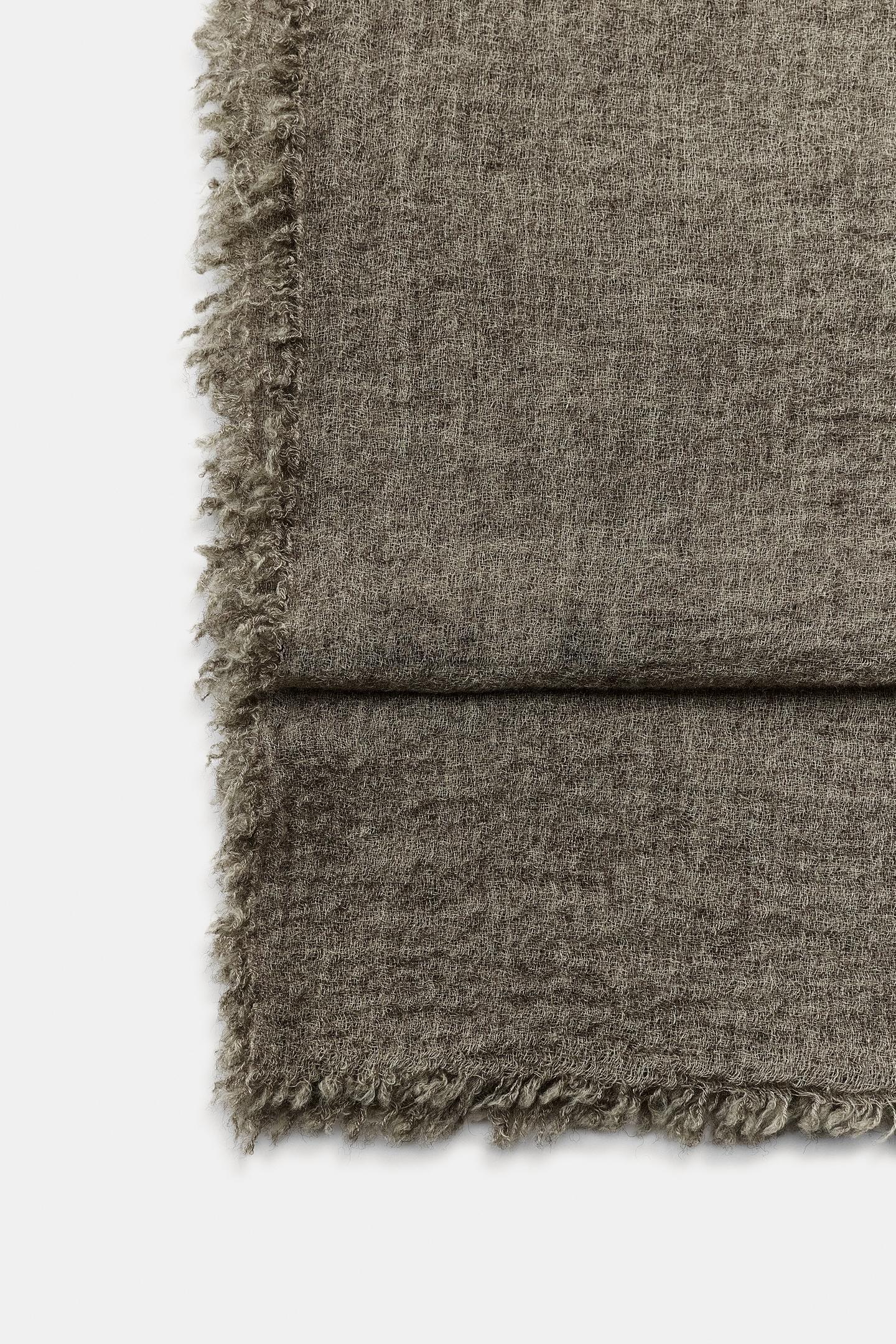 Женский шарф Zara Wool-Blend Rustic Plain, цвет: Коричневый / Серо-коричневый — фото 3