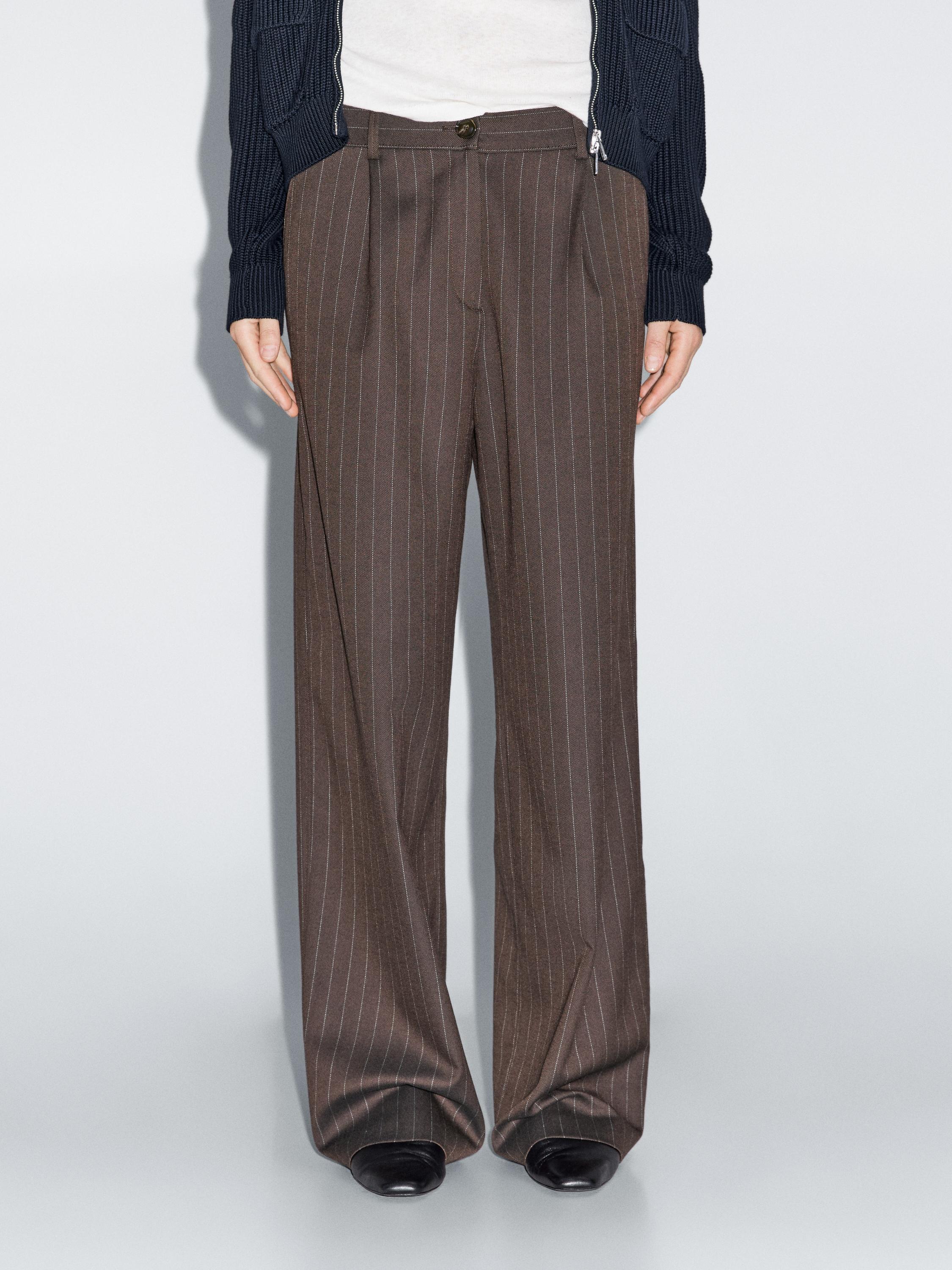 Pinstripe wide-leg trousers