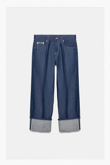 ZW COLLECTION SELVEDGE LOW-RISE JEANS - Blue by Zara
