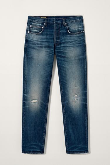 Zara RIPPED SLIM FIT JEANS BOBBY GILLESPIE X ZARA - Blue