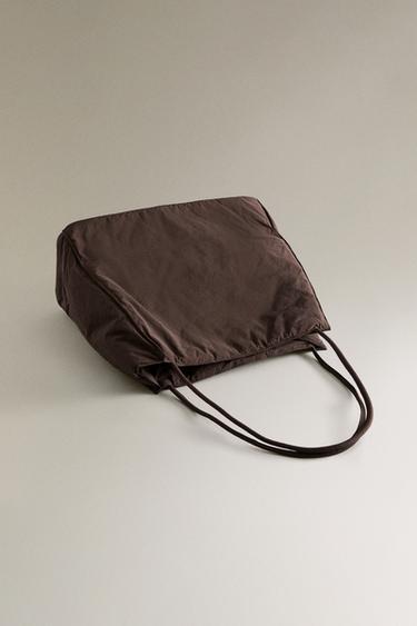 SAC CABAS TISSU TECHNIQUE - Marron de Zara - Image 3