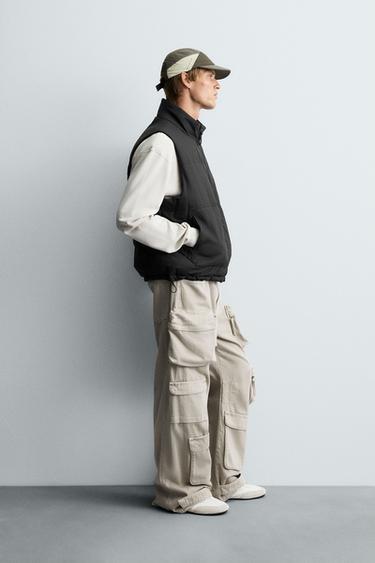 GILET MATELASSÉ EFFET GOMME - Noir de Zara - Image 3