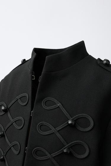 VESTE CINTRÉE À BOUTONS - Noir de Zara - Image 2